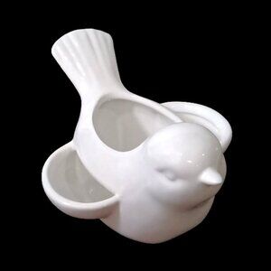 Vintage Abbott White Glazed Ceramic Bird Planter Made in China 8" Long‎